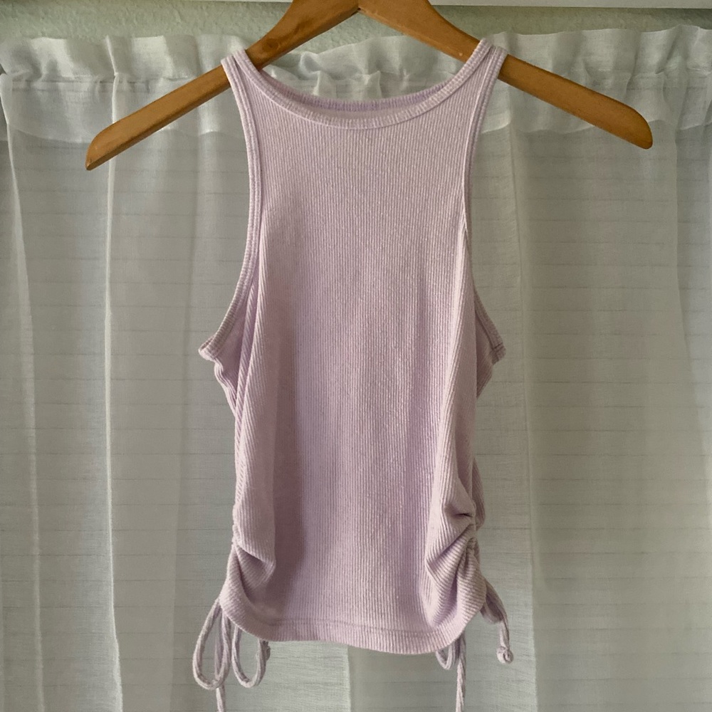 Lavender Cropped Tank With Ties